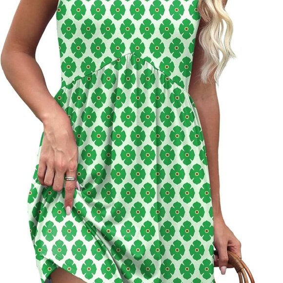 Summer Dresses Women Casual V Neck Sleeveless Flowy Sundress Small - Picture 2 of 5